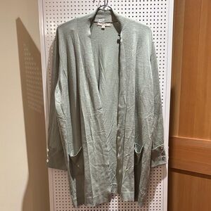 Ladies Light Green Open Front Cardigan